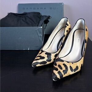 Barbara Bui Leopard Print Mid Heel Pumps Sz 38
